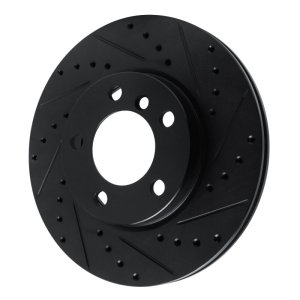 Mini Cooper Paceman Brake Rotor (1) - Front Right - R1 Concepts - Drilled & Slotted - Black - `11-`16